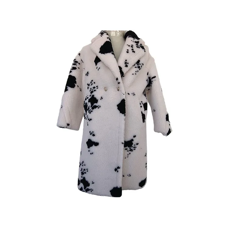 Cóta Fur Faux Cowprint do Mhná